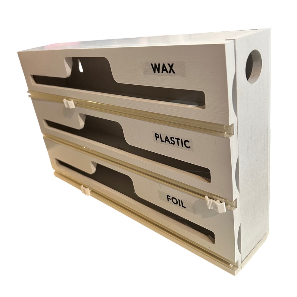 Wall Mount Kitchen Wrap Organizer‎ Rack Foil Plastic Wax Paper Dispenser